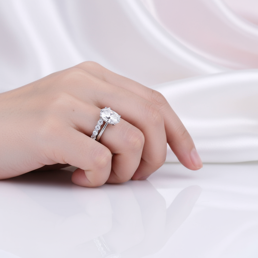 3.5ct Oval Cut Wedding Set-Black Diamonds New York