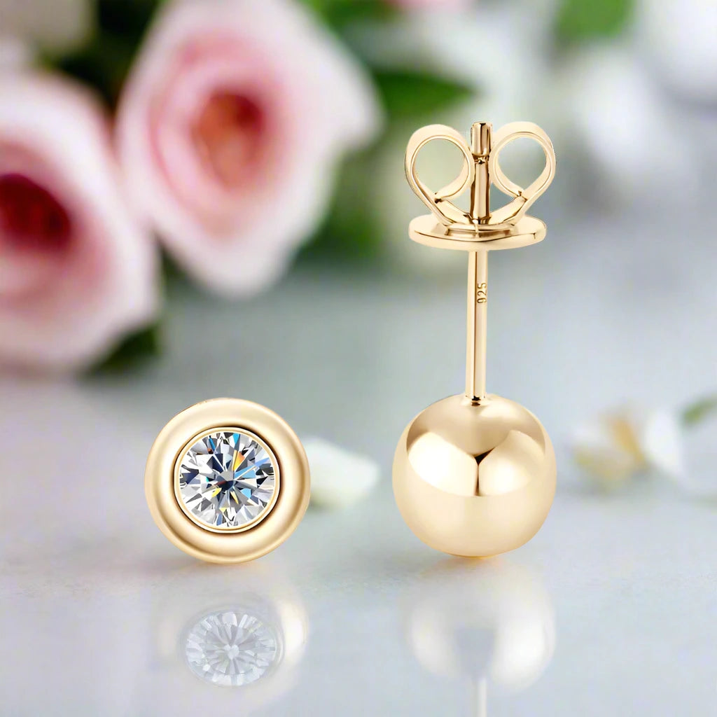 3.5mm Diamond Ball Shaped Stud Earrings-Black Diamonds New York