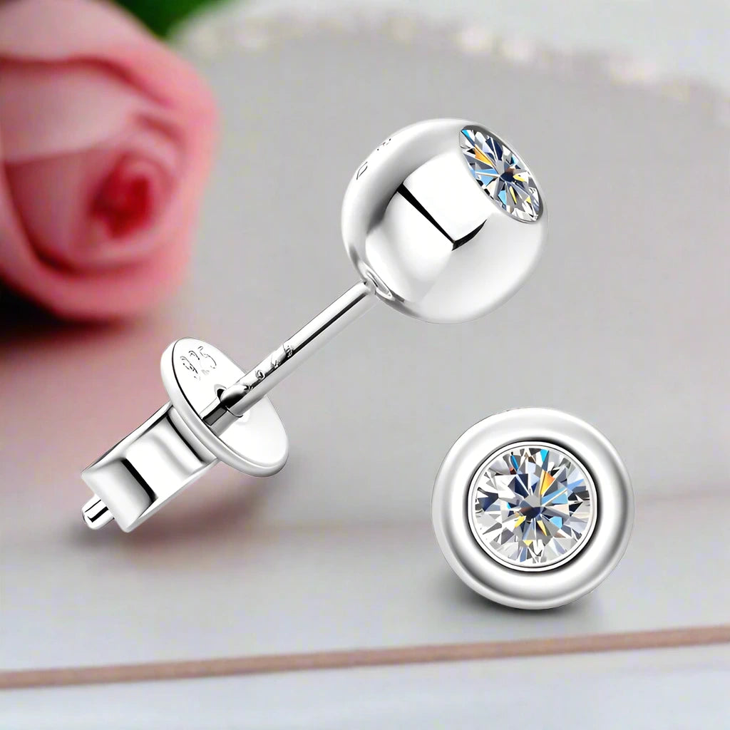 3.5mm Diamond Ball Shaped Stud Earrings-Black Diamonds New York