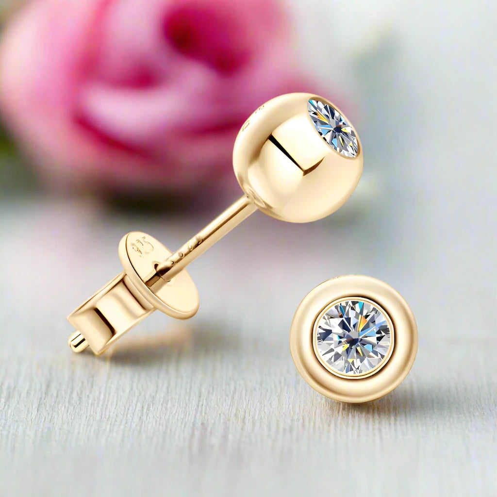 3.5mm Diamond Ball Shaped Stud Earrings-Black Diamonds New York