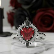 Against All Odds- Heart Shape Diamond Gothic Engagement Ring-Black Diamonds New York