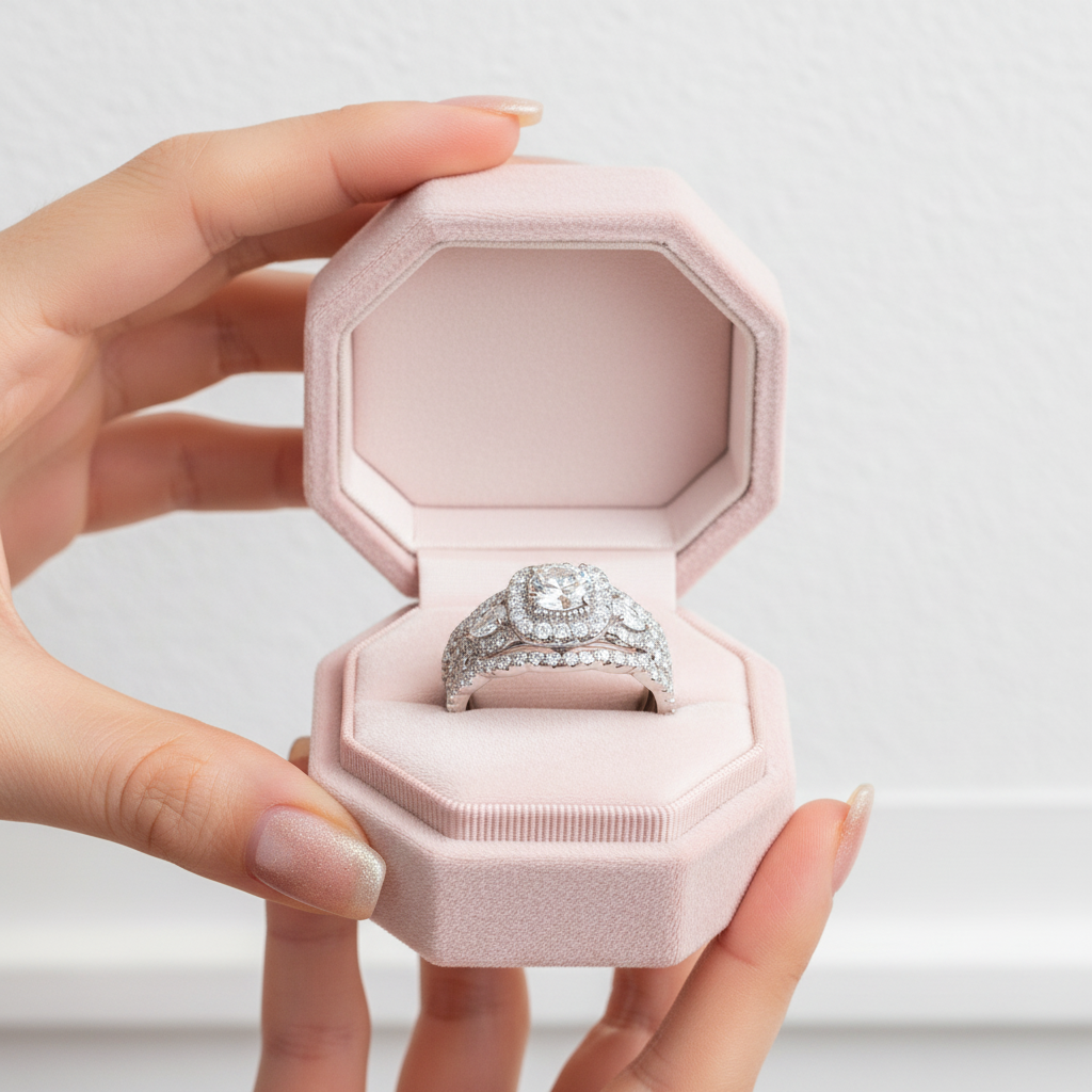 3 Pcs 2.7Ct White Diamond Option Engagement Ring Set-Black Diamonds New York