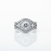 3 Piece Round Cut Diamond Option Engagement Ring Set-Black Diamonds New York