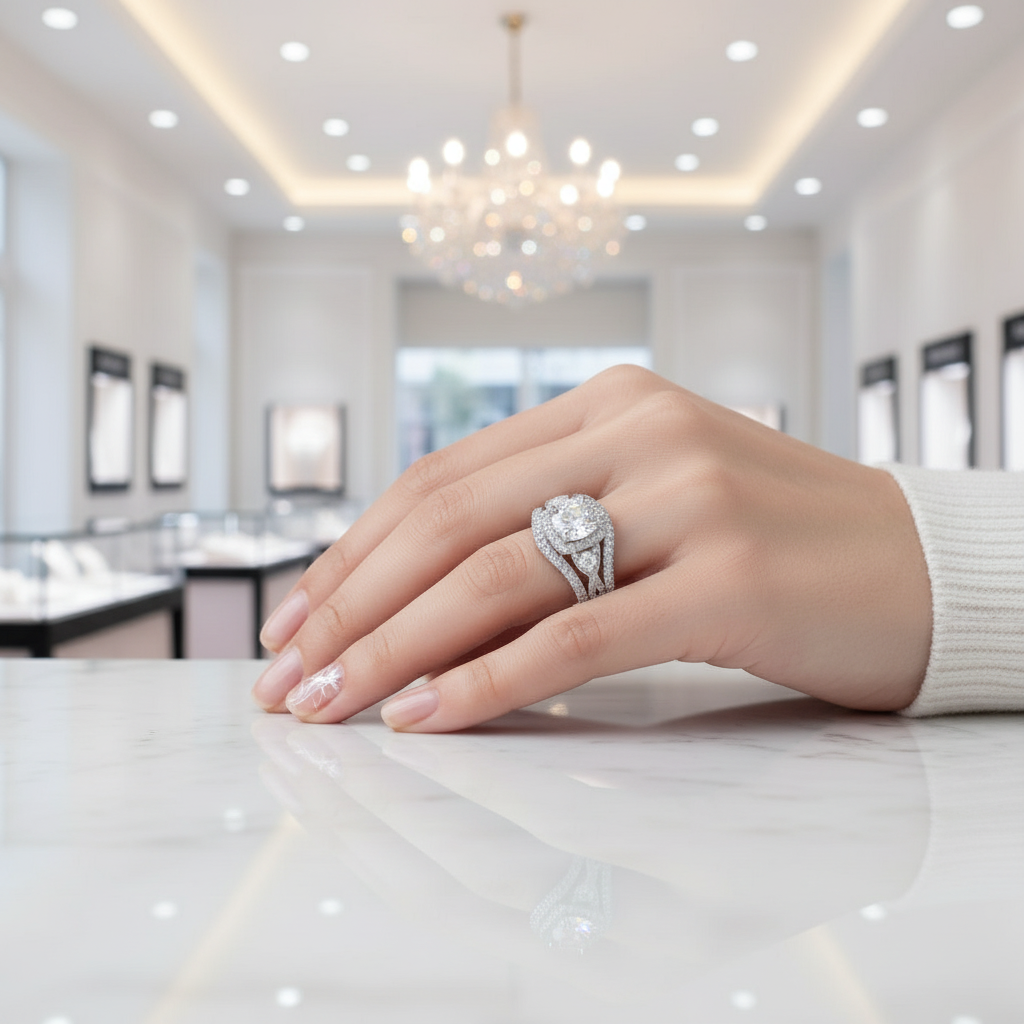 3 Piece Round Cut Diamond Engagement Ring Set-Black Diamonds New York