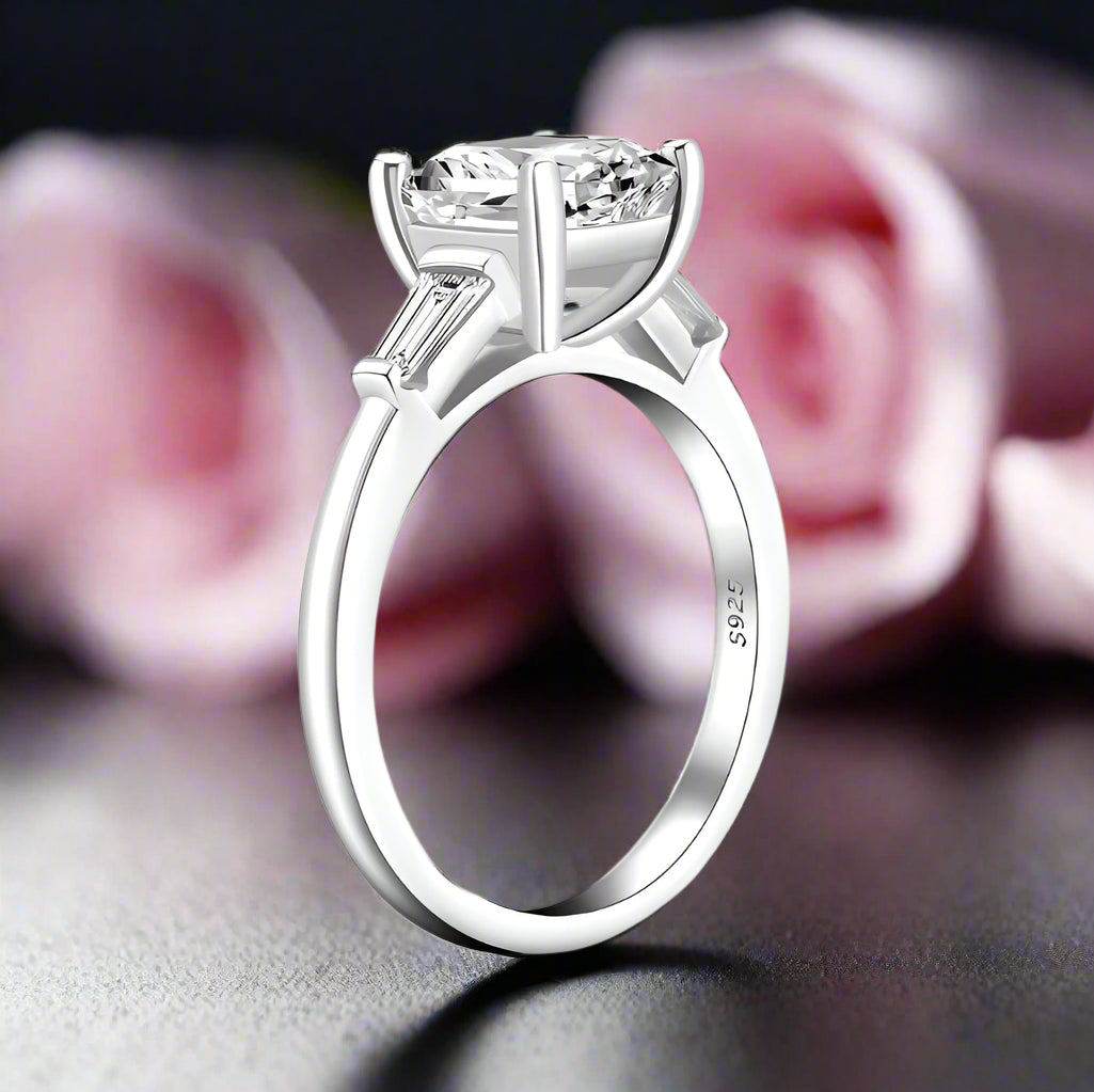 3ct Asscher Cut Diamond Engagement Ring-Black Diamonds New York