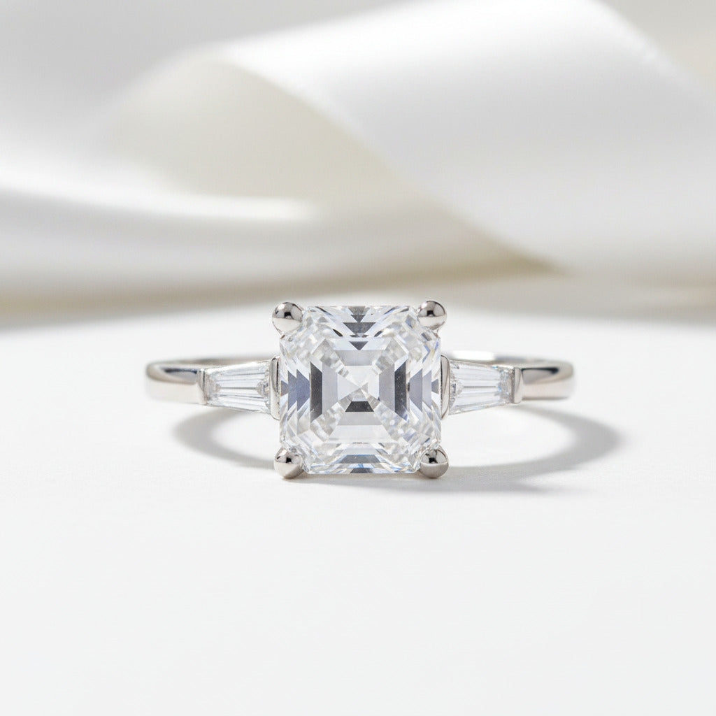 3ct Asscher Cut Diamond Option Engagement Ring-Black Diamonds New York