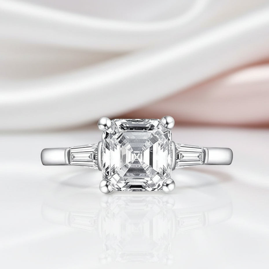 3ct Asscher Cut Diamond Engagement Ring-Black Diamonds New York