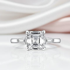 3ct Asscher Cut Diamond Option Engagement Ring