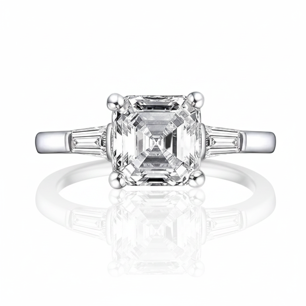 3ct Asscher Cut Diamond Option Engagement Ring-Black Diamonds New York