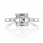 3ct Asscher Cut Diamond Option Engagement Ring-Black Diamonds New York