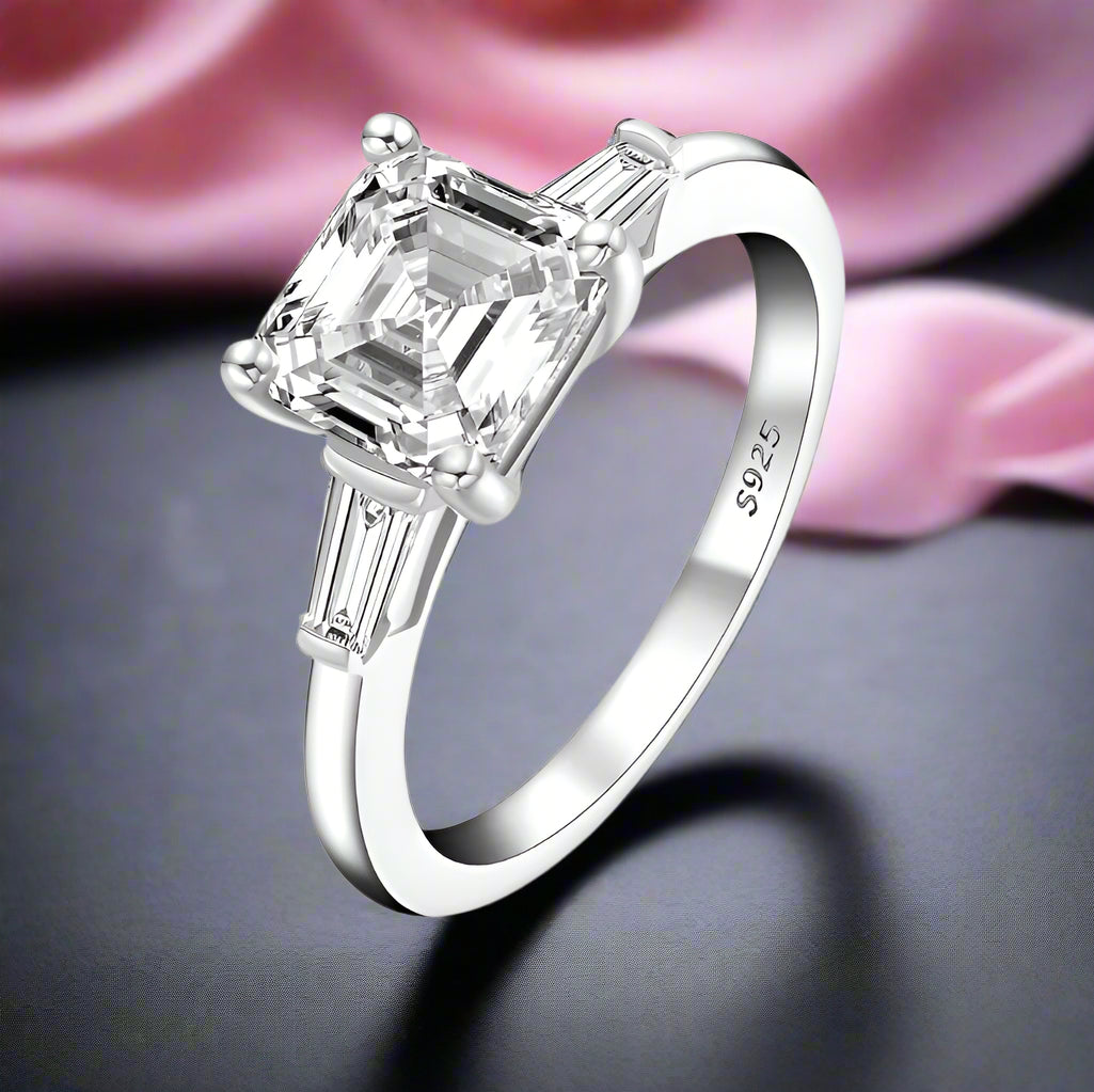 3ct Asscher Cut Diamond Engagement Ring-Black Diamonds New York