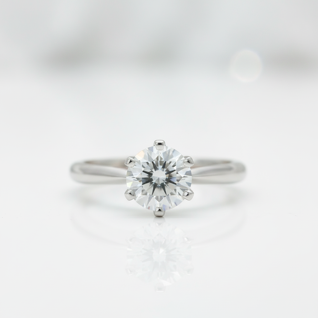 3.0 Ct Classic 6 Prong Round Cut Diamond Option Engagement Ring-Black Diamonds New York