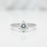 3.0 Ct Classic 6 Prong Round Cut Diamond Option Engagement Ring-Black Diamonds New York