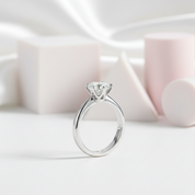 3.0 Ct Classic 6 Prong Round Cut Diamond Engagement Ring-Black Diamonds New York