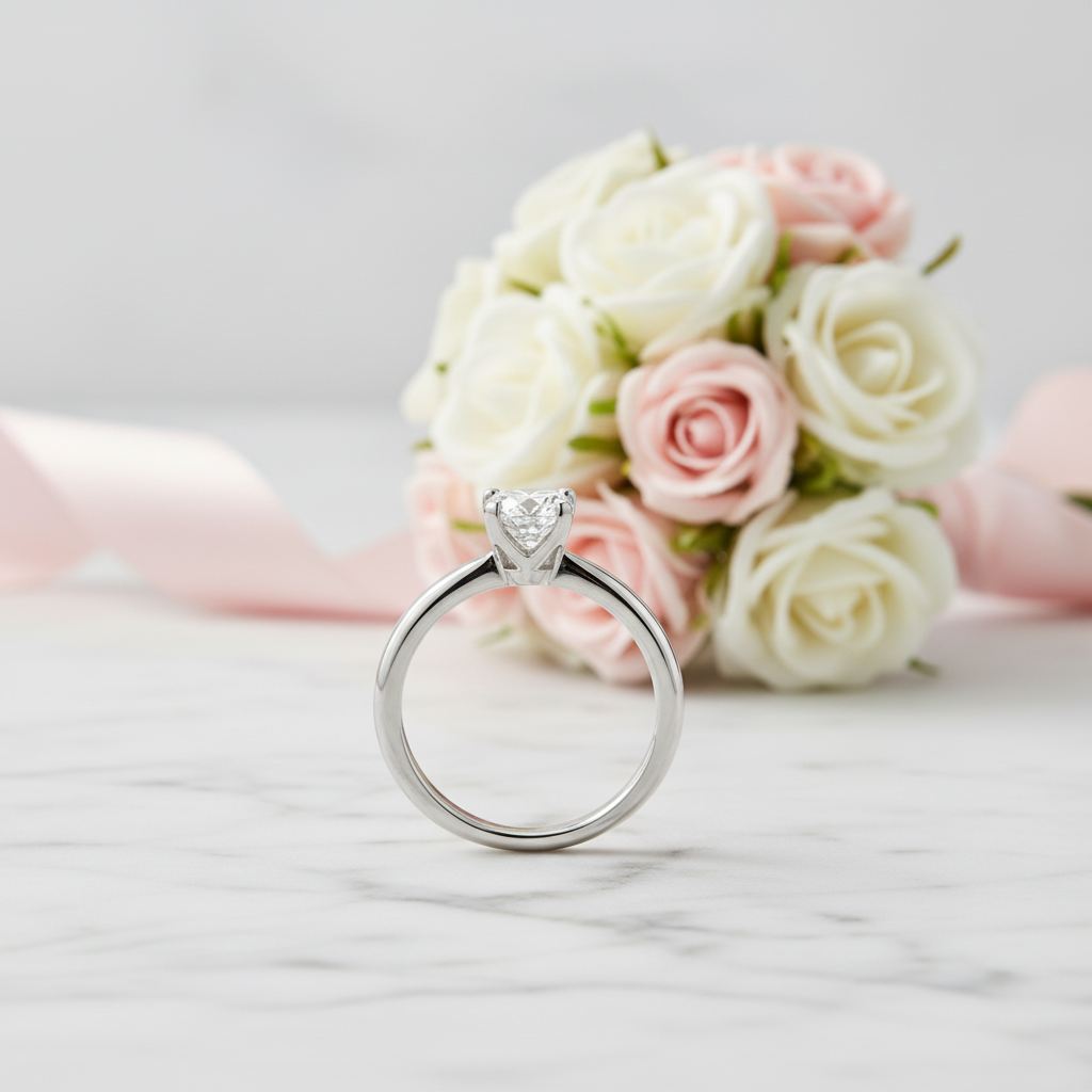 3.0 Ct Classic 6 Prong Round Cut Diamond Option Engagement Ring-Black Diamonds New York