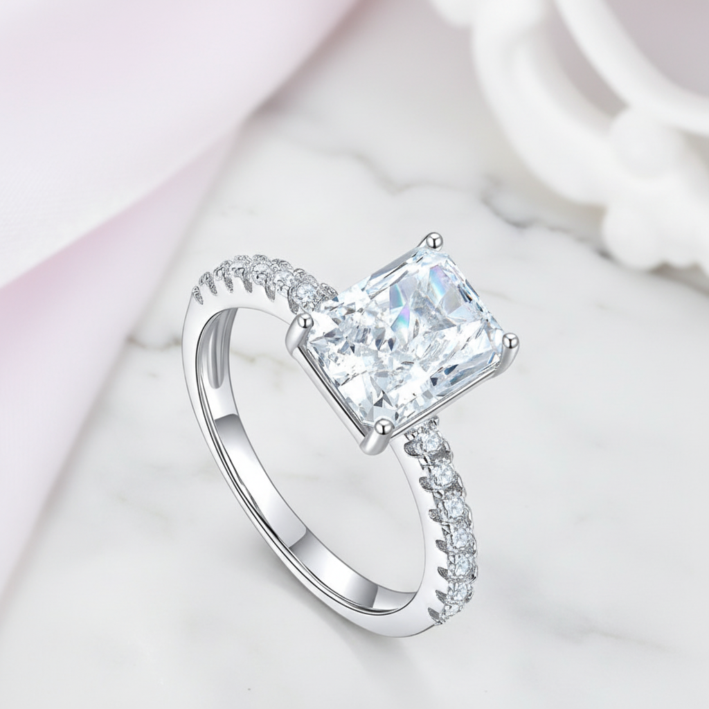 3.0 Ct Diamond Option Radiant Cut Engagement Ring-Black Diamonds New York