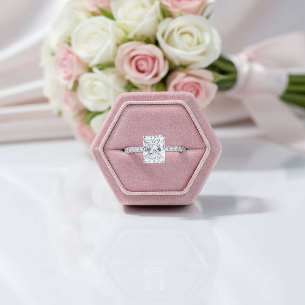 3.0 Ct Diamond Option Radiant Cut Engagement Ring-Black Diamonds New York