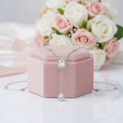 3ct Emerald Cut and Pear Cut Diamond Option Necklace-Black Diamonds New York
