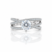 3ct Diamond Option Four Prong Interweaving Engagement Ring-Black Diamonds New York