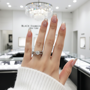 3ct Diamond Four Prong Interweaving Engagement Ring-Black Diamonds New York