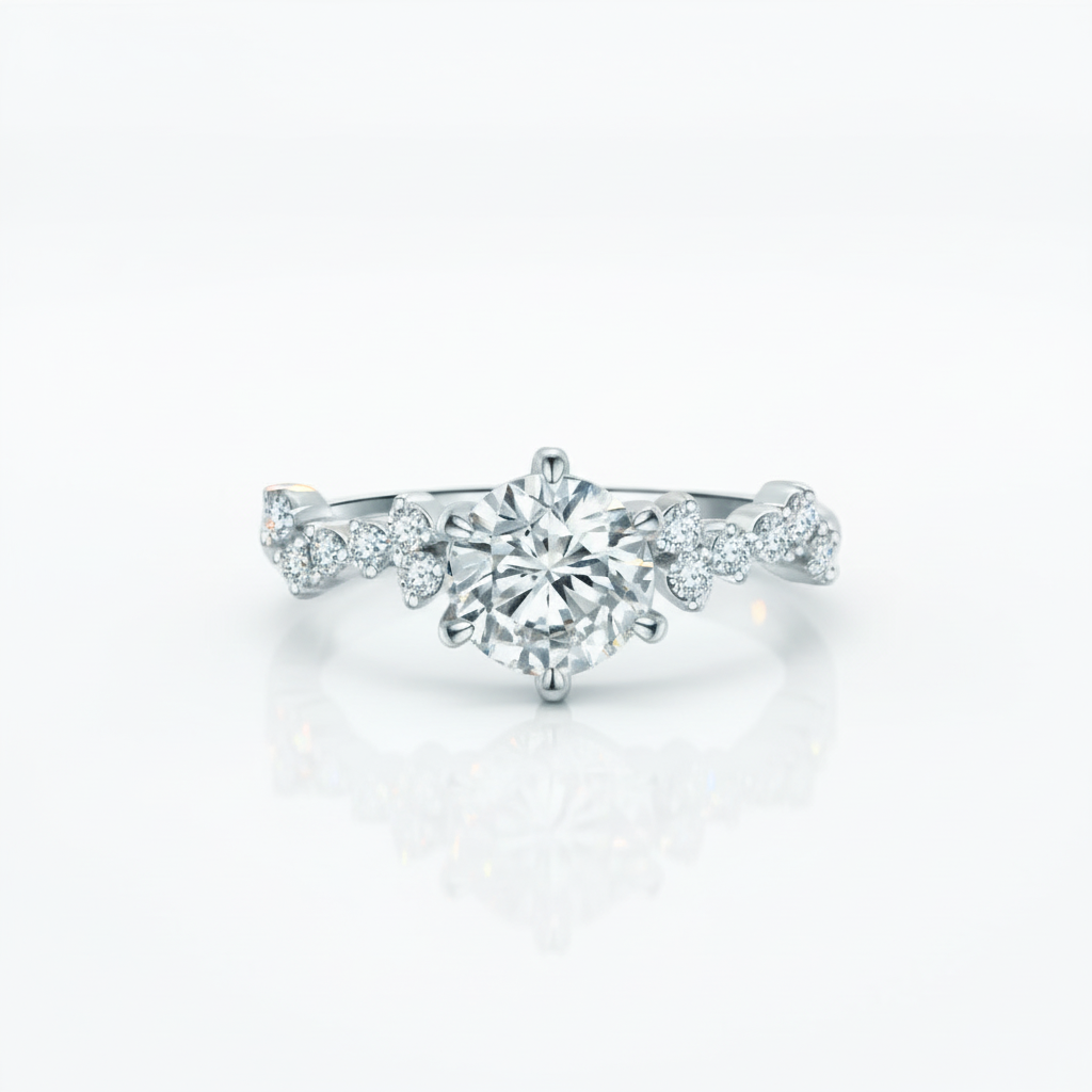 3ct Diamond Option Six Prong Engagement Ring-Black Diamonds New York