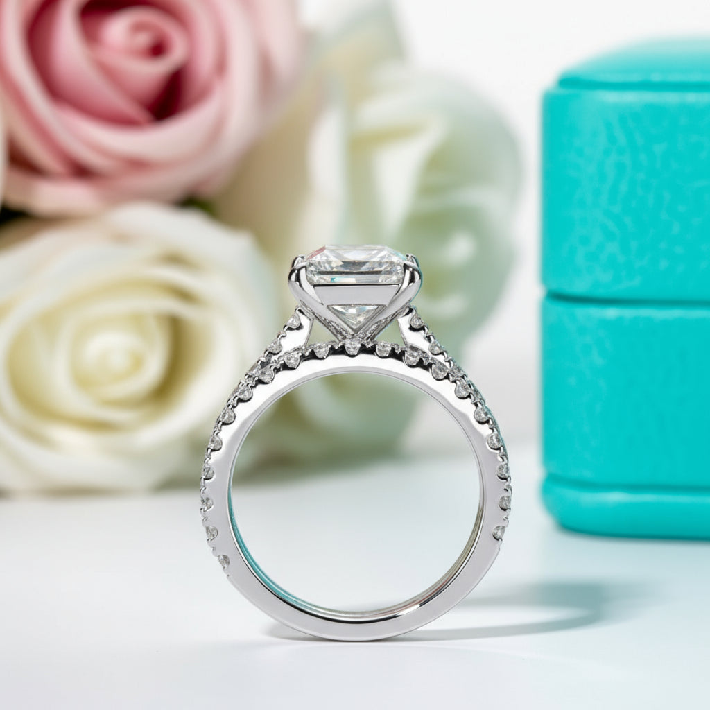 3ct Princess Cut Diamond Engagement Ring Set-Black Diamonds New York