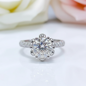 3ct Round Cut Crackling Diamond Engagement Ring-Black Diamonds New York