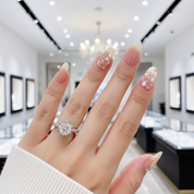 3ct Round Cut Crackling Diamond Engagement Ring-Black Diamonds New York