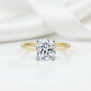 3ct Round Cut Diamond Classic Four Prong Engagement Ring-Black Diamonds New York