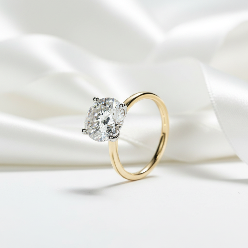 3ct Round Cut Diamond Classic Four Prong Engagement Ring-Black Diamonds New York