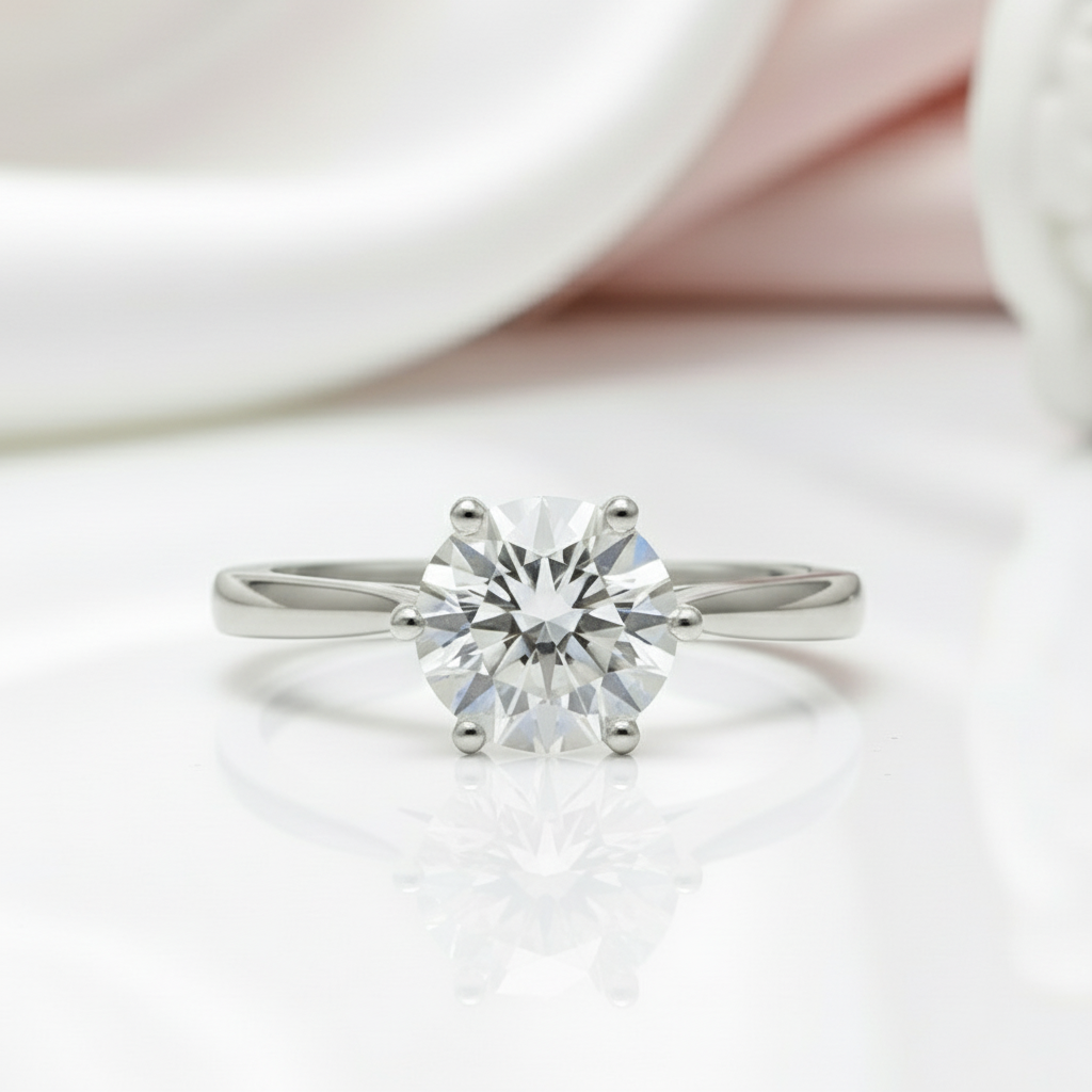 3ct Round Diamond Classic Engagement Ring-Black Diamonds New York