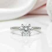 3ct Round Diamond Classic Engagement Ring-Black Diamonds New York