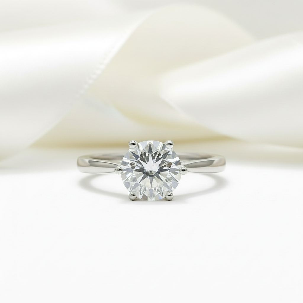 3ct Round Diamond Classic Engagement Ring-Black Diamonds New York