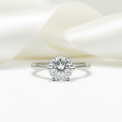 3ct Round Diamond Classic Engagement Ring-Black Diamonds New York