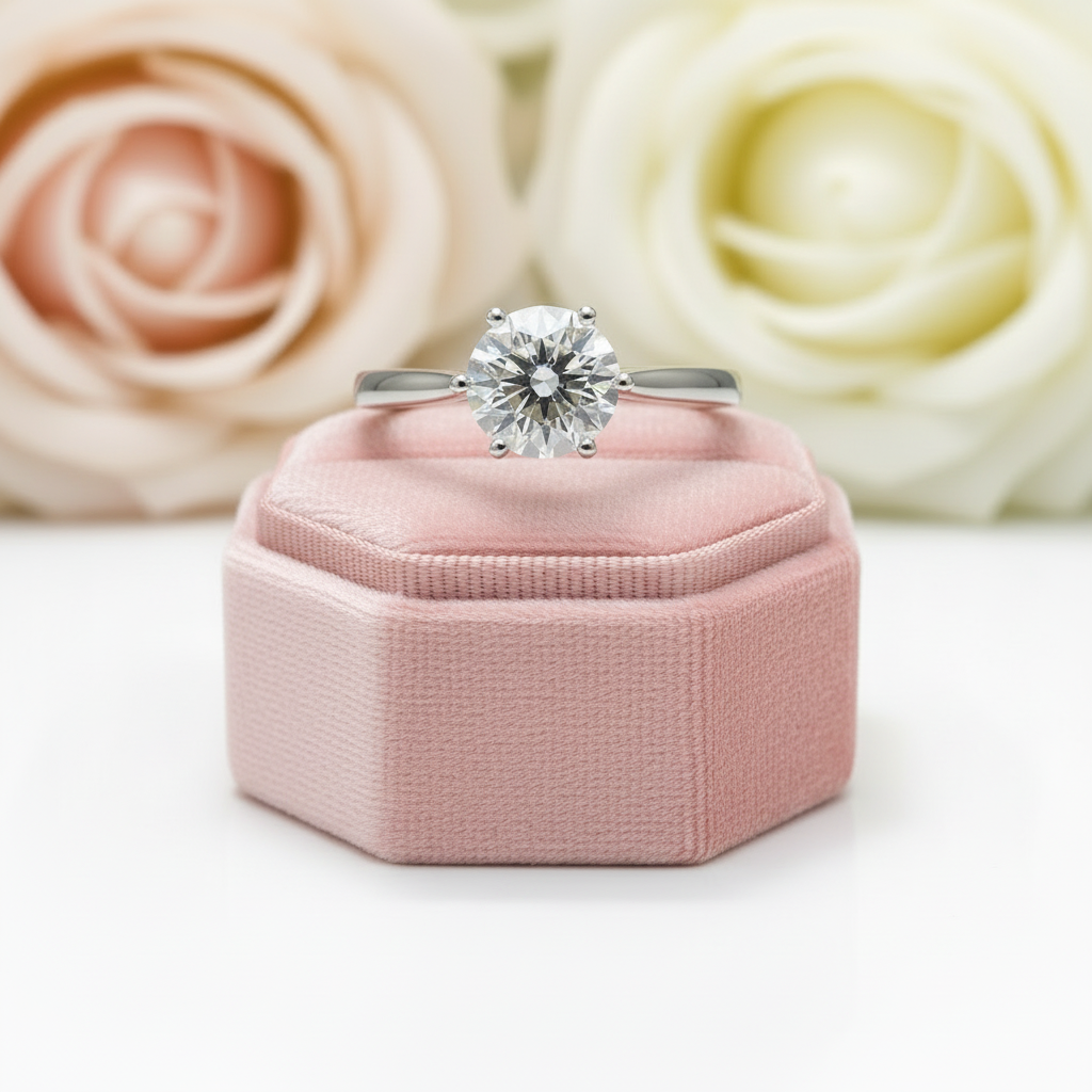 3ct Round Diamond Classic Engagement Ring-Black Diamonds New York