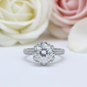 3ct Six Prong Bouquet Engagement Ring-Black Diamonds New York