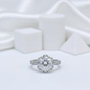 3ct Six Prong Bouquet Engagement Ring-Black Diamonds New York