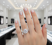 3ct Six Prong Bouquet Engagement Ring-Black Diamonds New York