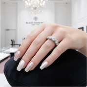 3ct Simulated Diamonds Round Cut Halo Ring-Black Diamonds New York