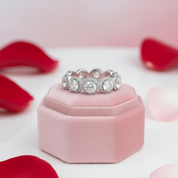 3ct Simulated Diamonds Round Cut Halo Ring-Black Diamonds New York