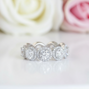 3ct Simulated Diamonds Round Cut Halo Ring-Black Diamonds New York