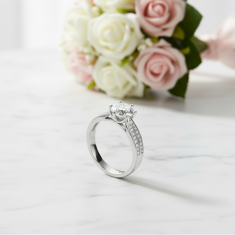 3ct Diamond Option Solitaire Wedding Ring-Black Diamonds New York