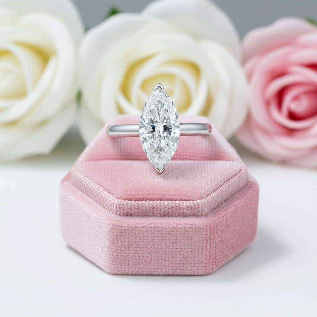 3ct Marquise Cut Diamond Engagement Ring-Black Diamonds New York