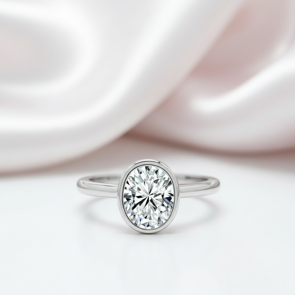 3.0 Ct Oval Cut Diamond Option Engagement Ring-Black Diamonds New York