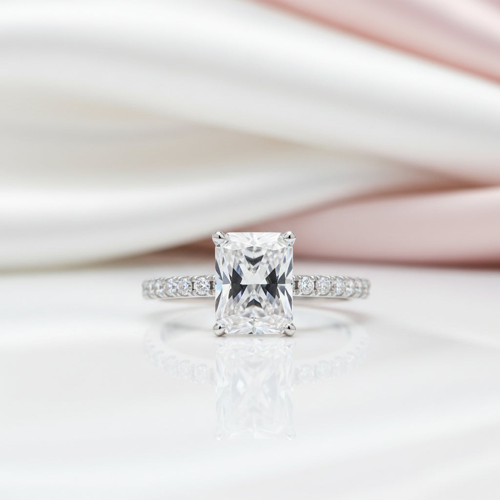 3ct Radiant Cut Diamond Option Engagement Ring (Aftersale Service)-Black Diamonds New York