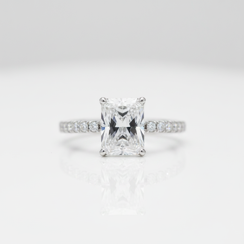 3ct Radiant Cut Diamond Option Engagement Ring (Aftersale Service)-Black Diamonds New York