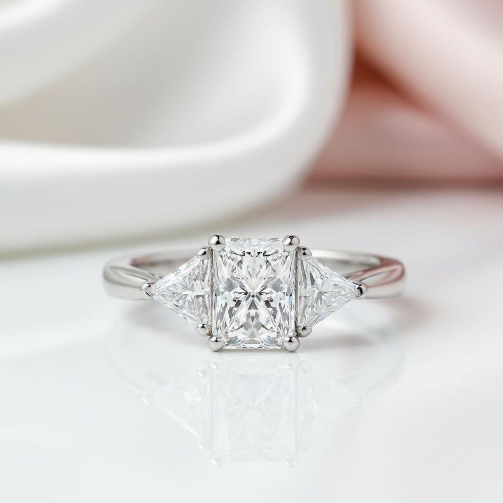 3ct Radiant Cut Diamond Option Engagement Ring-Black Diamonds New York