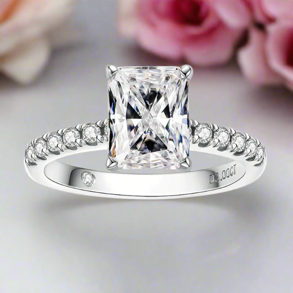 3ct Radiant Cut Diamond Engagement Ring-Black Diamonds New York