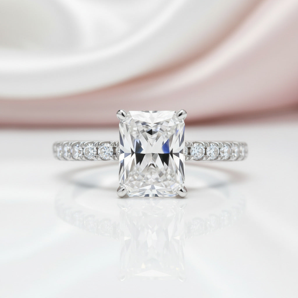 3ct Radiant Cut Diamond Option Engagement Ring-Black Diamonds New York