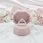 3ct Round Brilliant Cut Diamond  Halo Engagement Ring